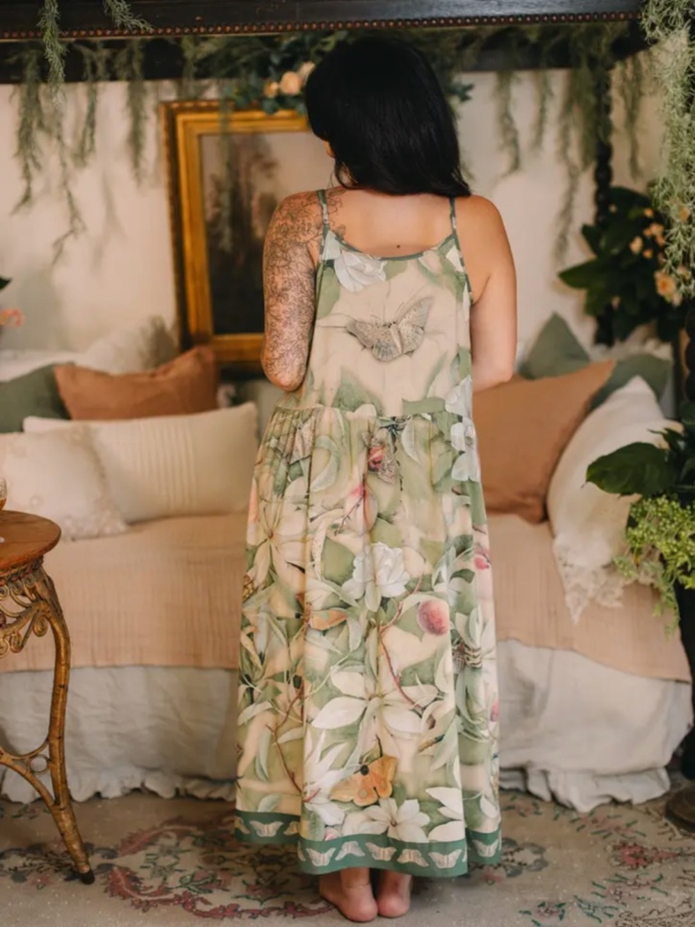 Fleur De Soleil Bohéme Long Maxi Slip Dress w/ Florals by Market of Stars - Picture 12 of 15